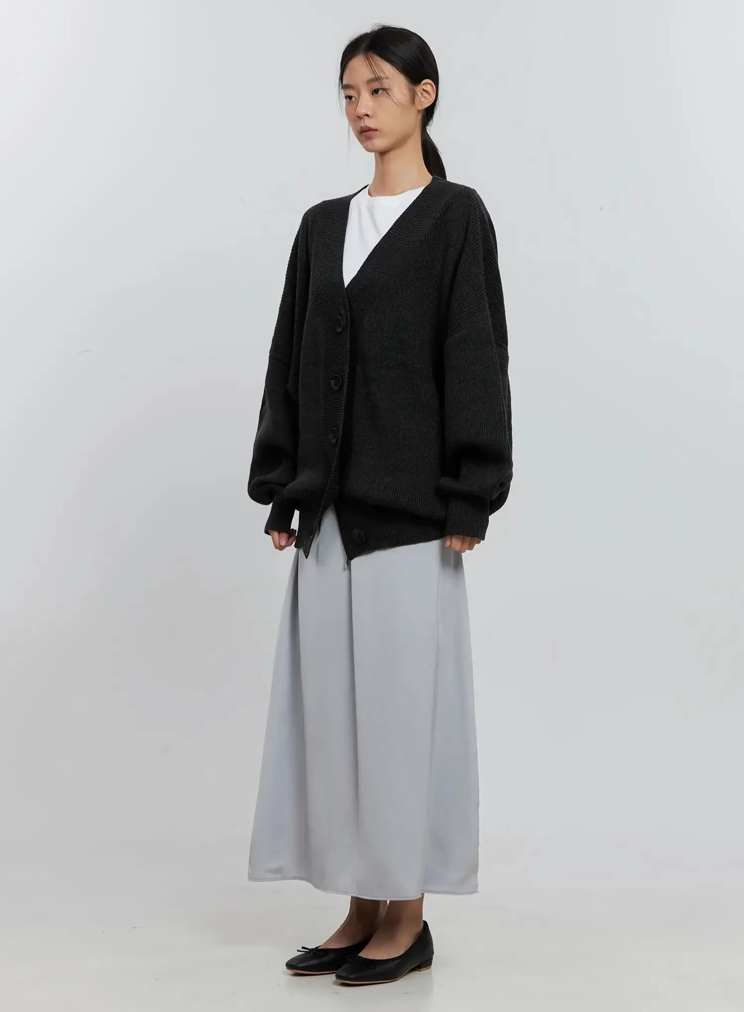 Ribbed Oversized Cardigan IS516