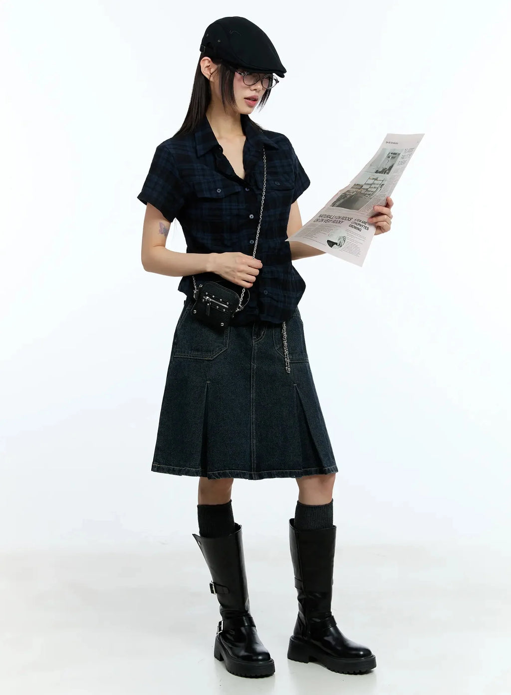 Slim-Fit Plaid Short-Sleeve Shirt IU523