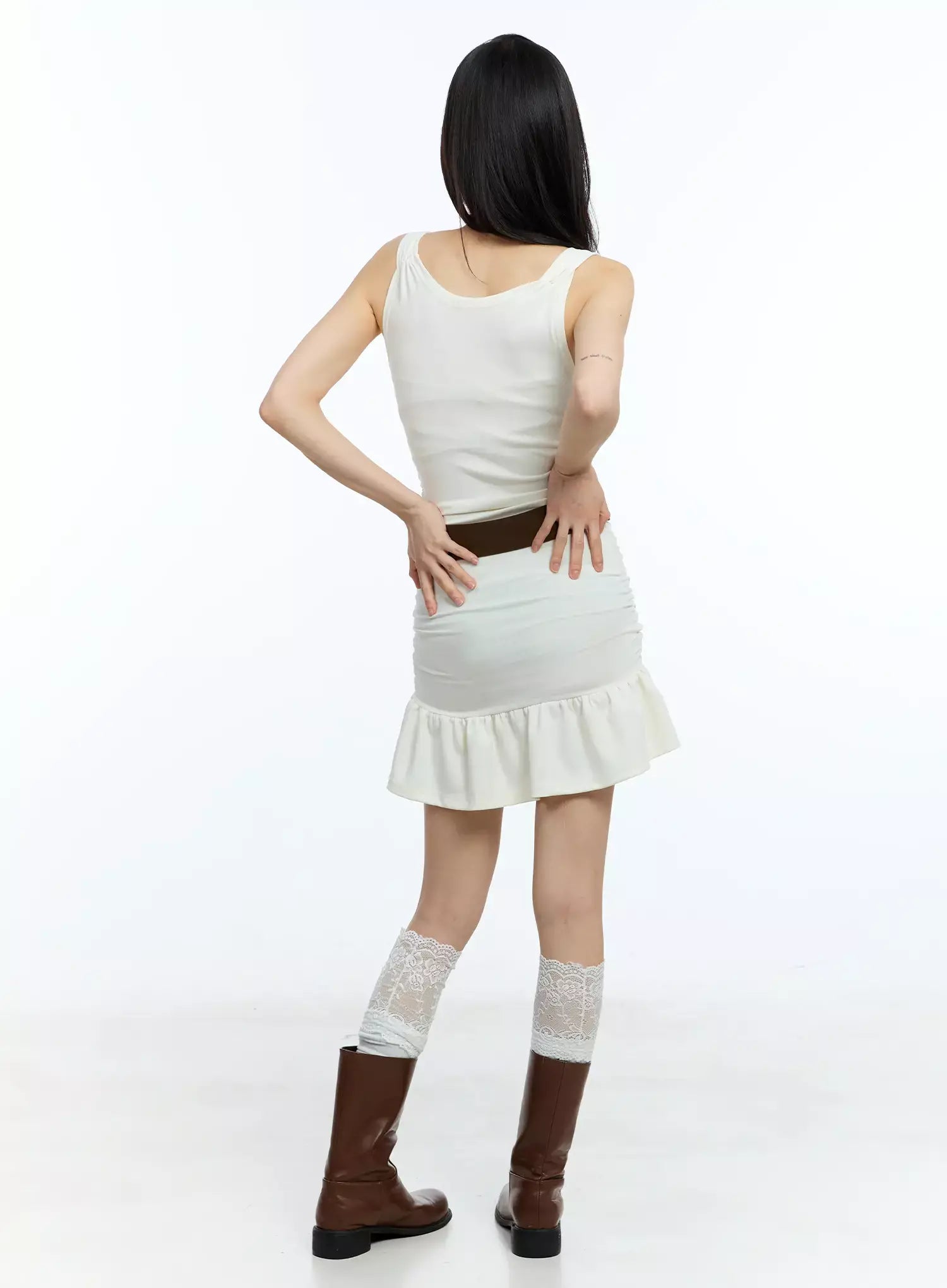 Slim-Fit Shirred Mini Dress IU523