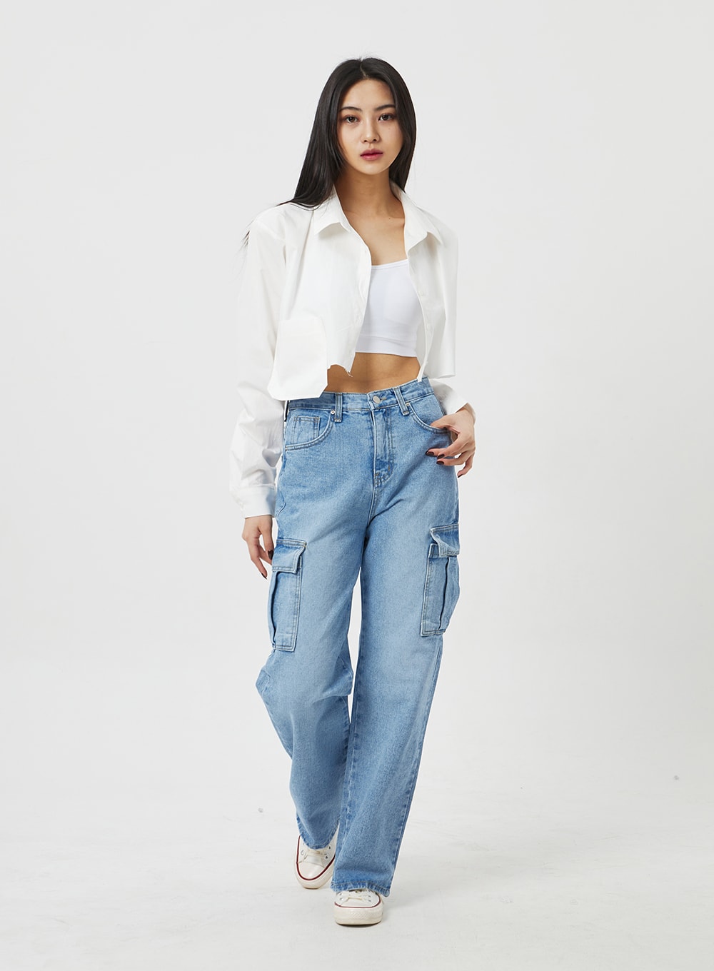 Wide Leg Cargo Jeans BF323