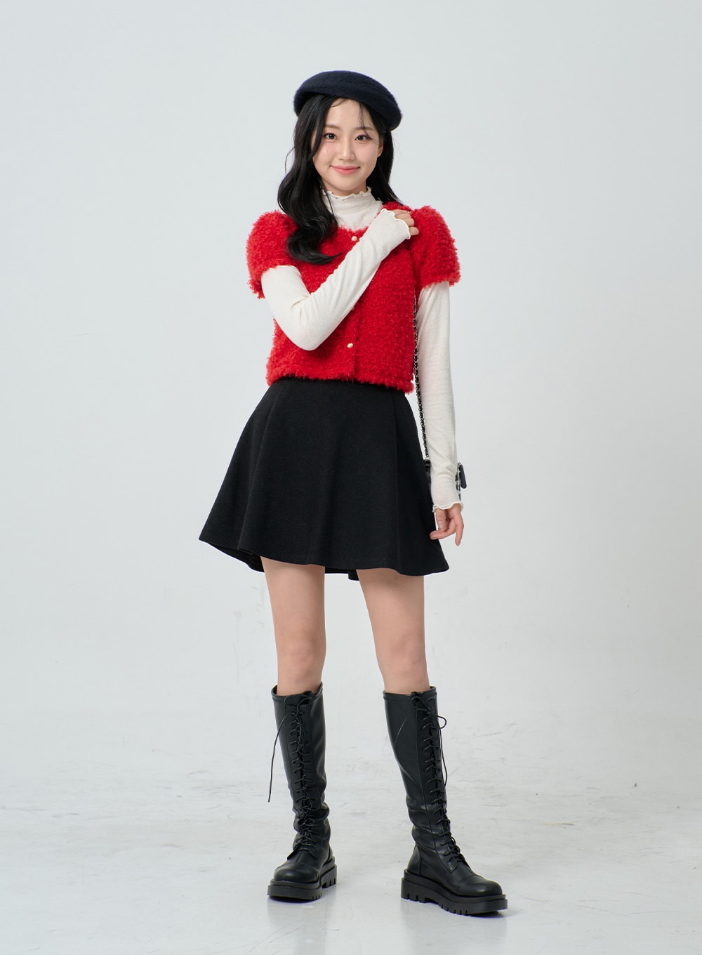 Poodle Short Sleeve Gold Button Cardigan BN02