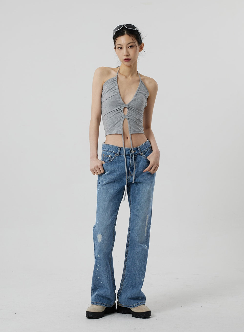 Neck strap Cropped Top CF309