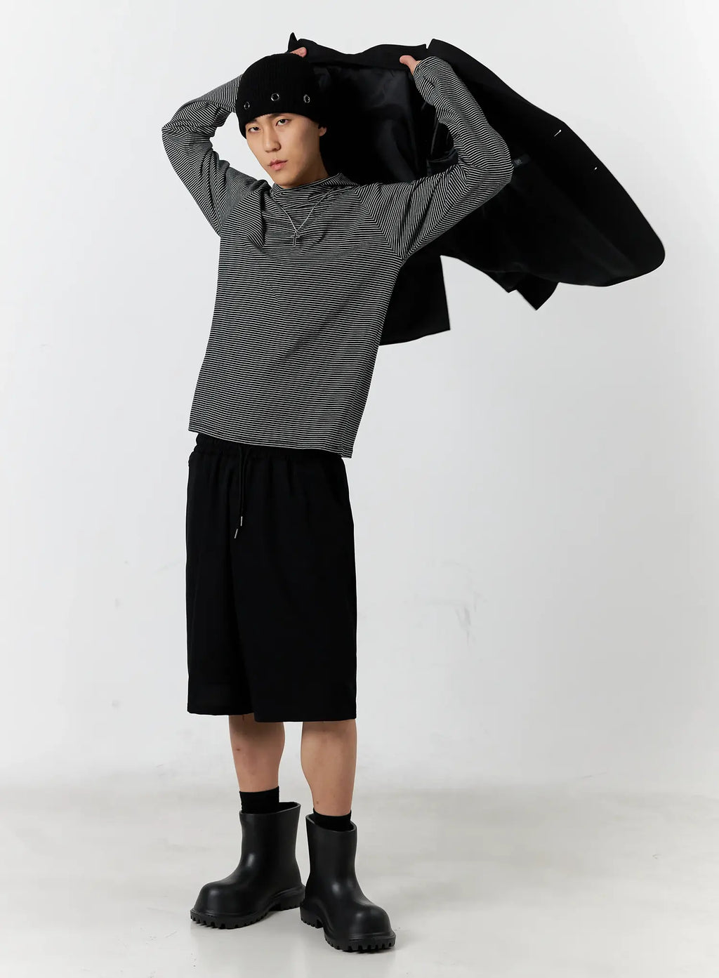 Men's Striped Long Sleeve Hoodie IS502