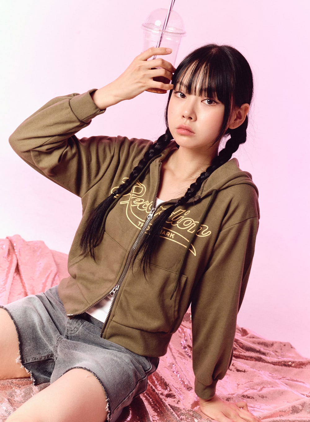 Two-Way Zip-Up Hoodie IG304