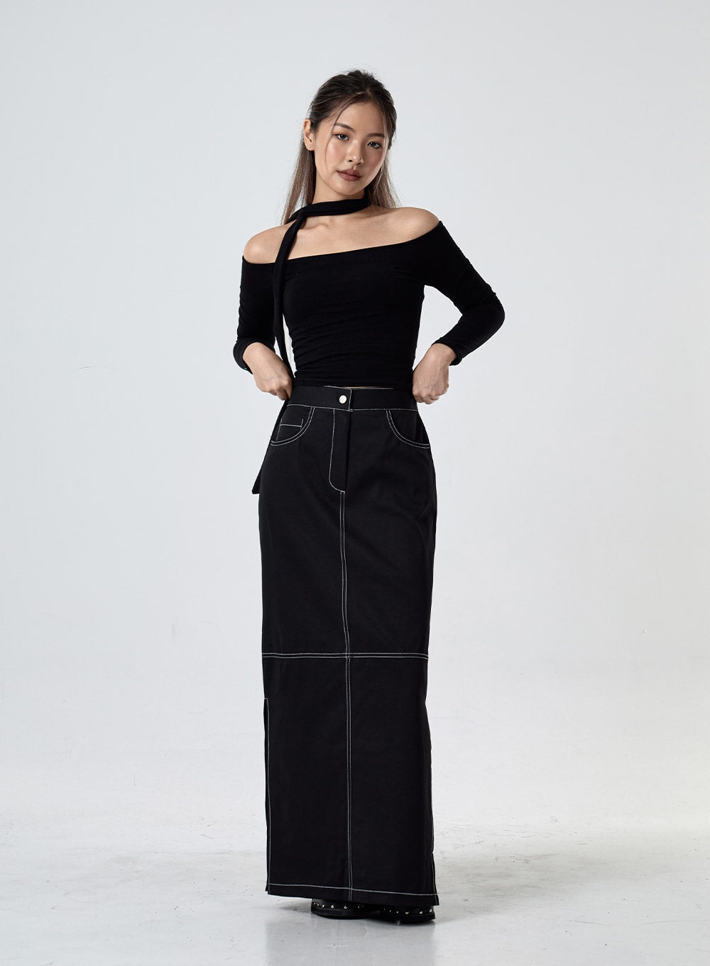 Muffler Off Shoulder Top Set CG24