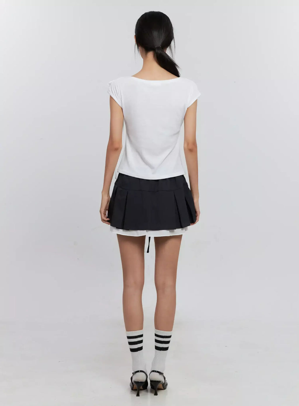 Layered Pleated Mini Skirt IS516