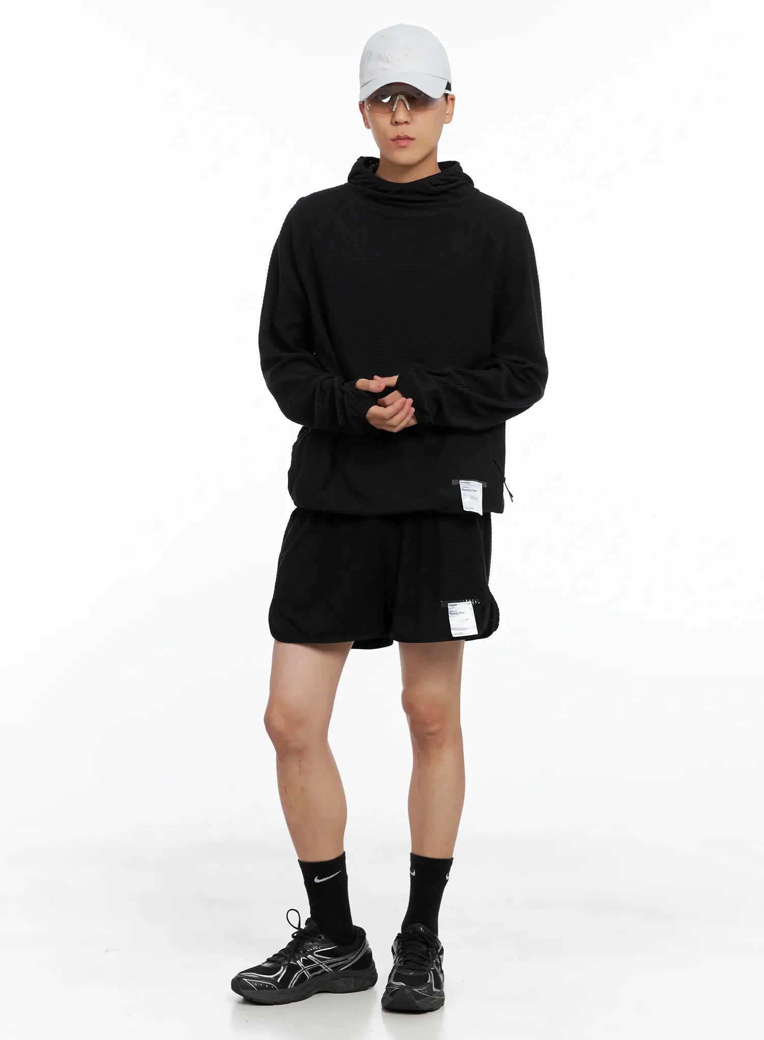 Men's Textured Label Detail Shorts US502