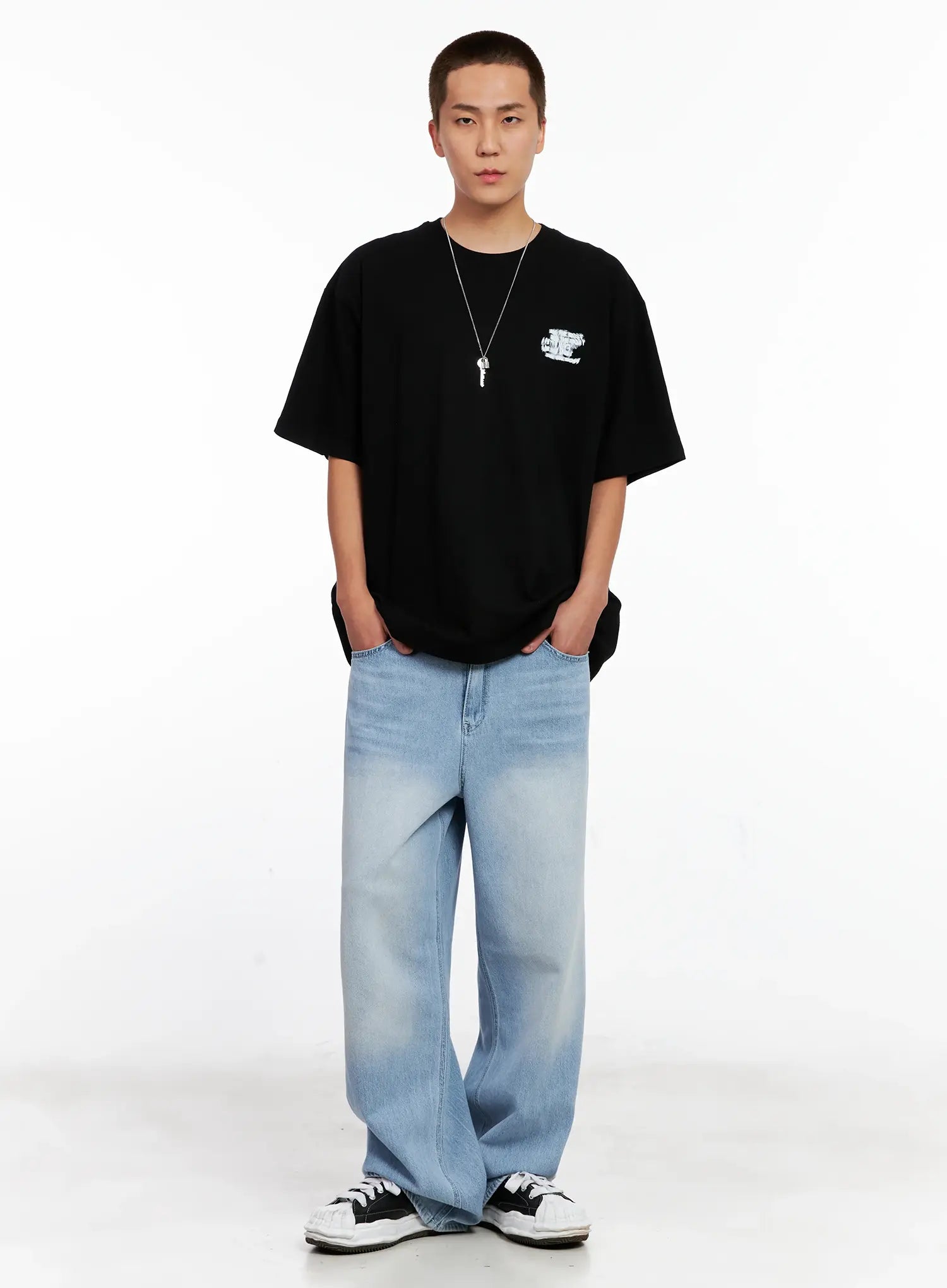 Men's Oversized Blurred Graphic Tee IG508