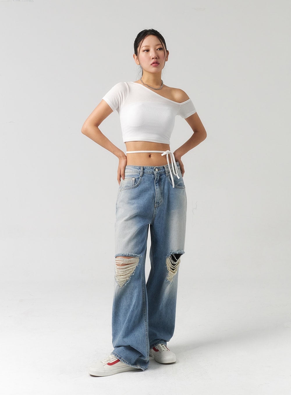 Waist Strap Cropped Tee CU326