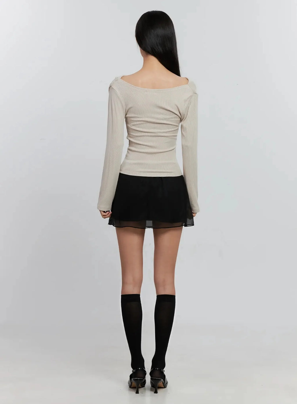Sheer Chiffon Mini Skirt IS516