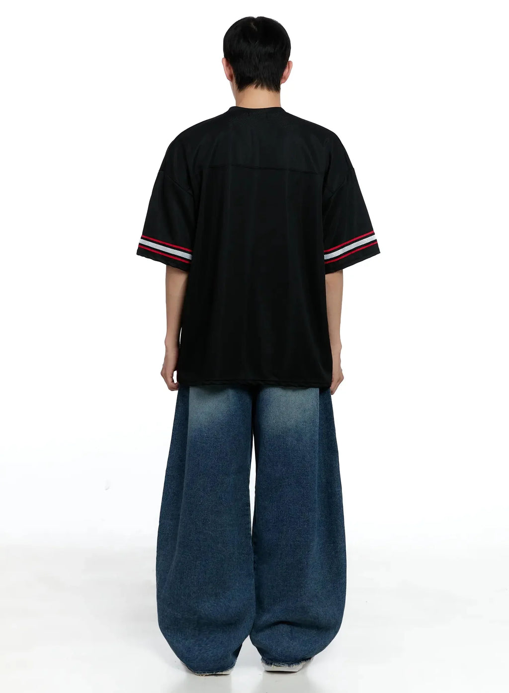 Men's Frayed Hem Baggy Jeans IG520