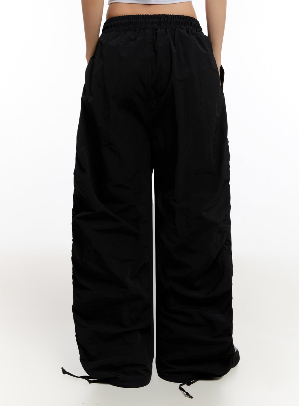 Adjustable Wide-Leg Nylon Pants IU509