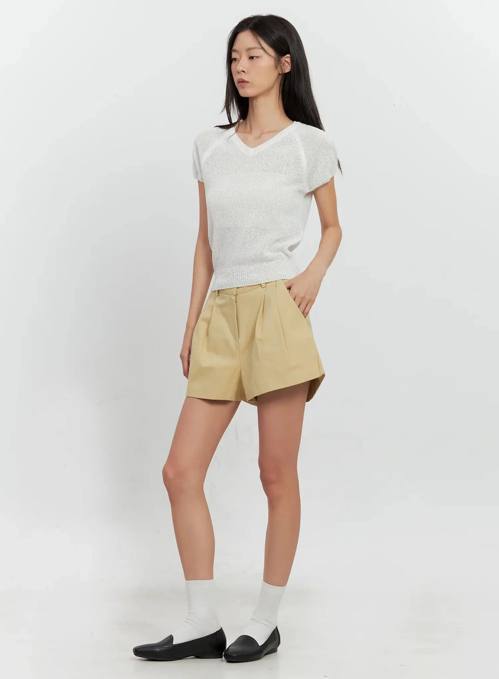 Pleated Pintuck Shorts IL528