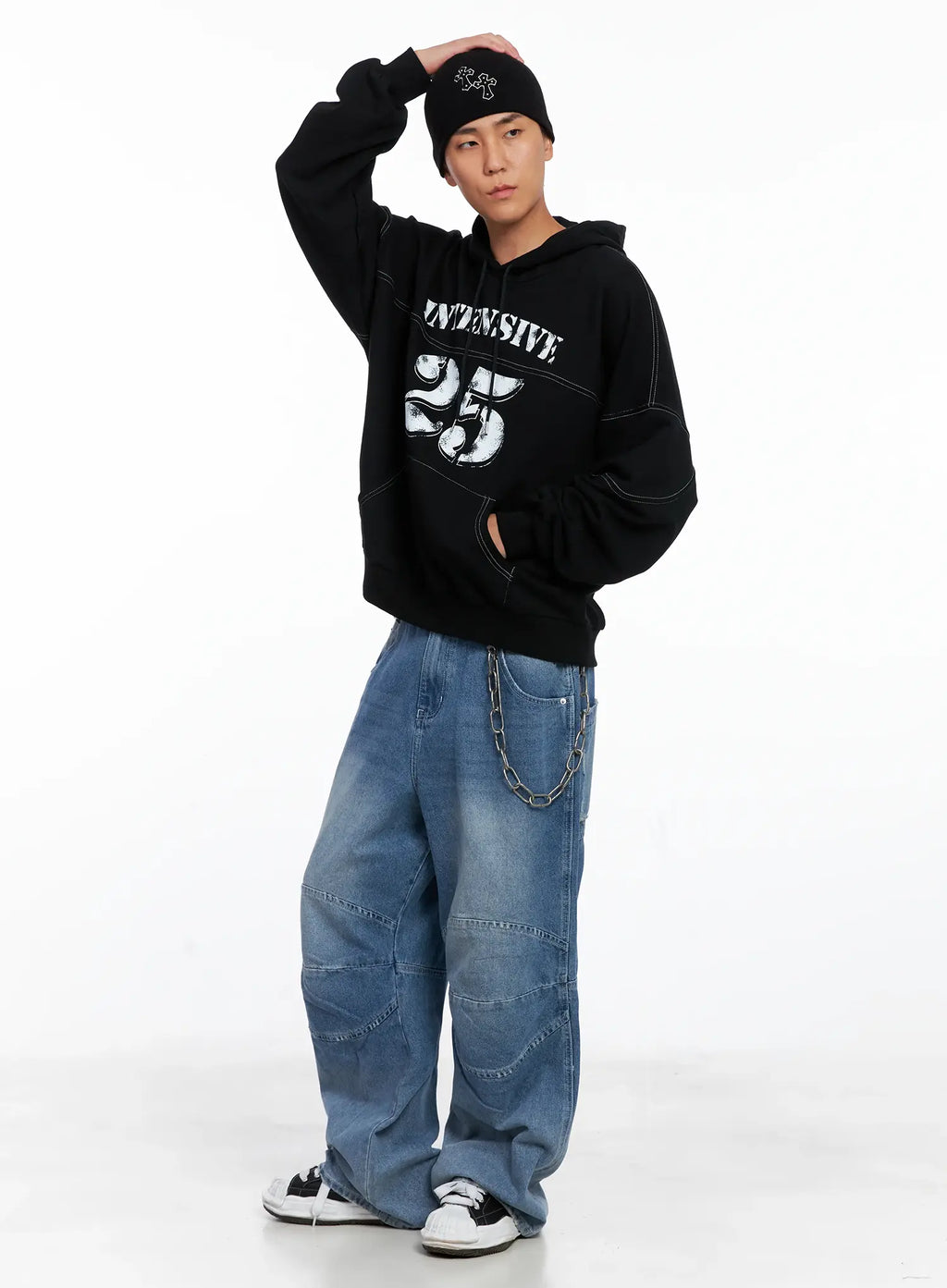 Men's Wide-Leg Biker Jeans IS510