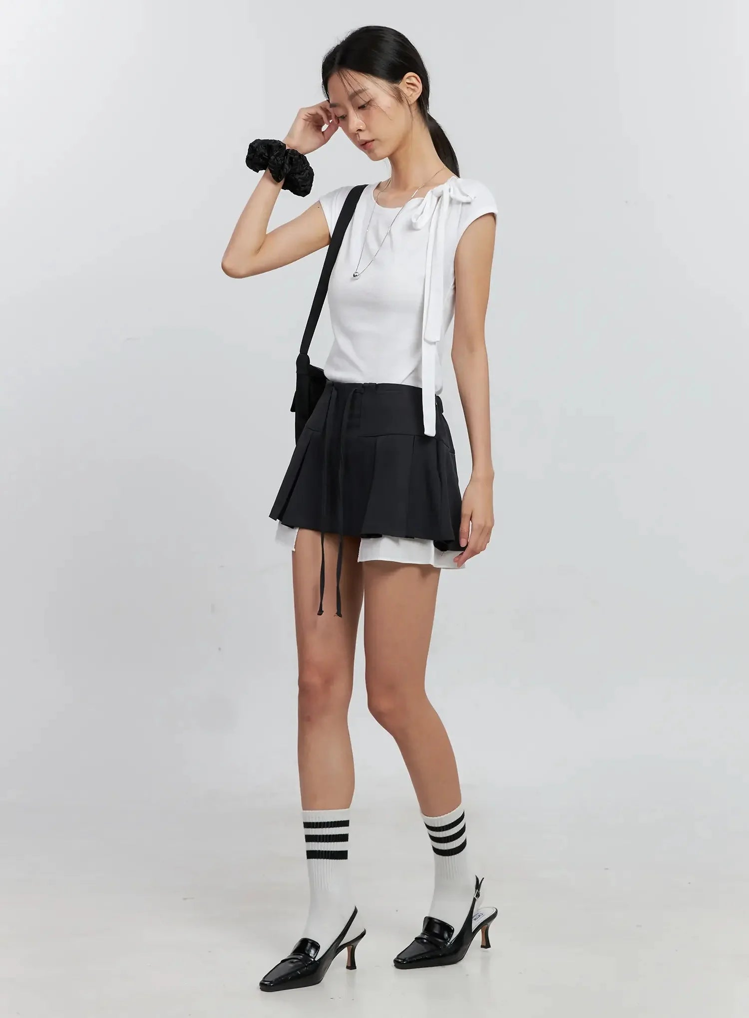 Cap Sleeve Bow Tie Top IS516