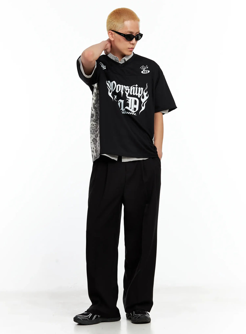 Men's Pleated Wide-Leg Pants IL511