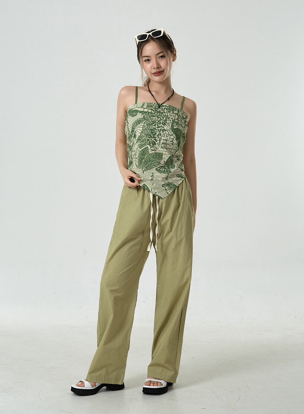 Leaves Scarf Cami Top CU6