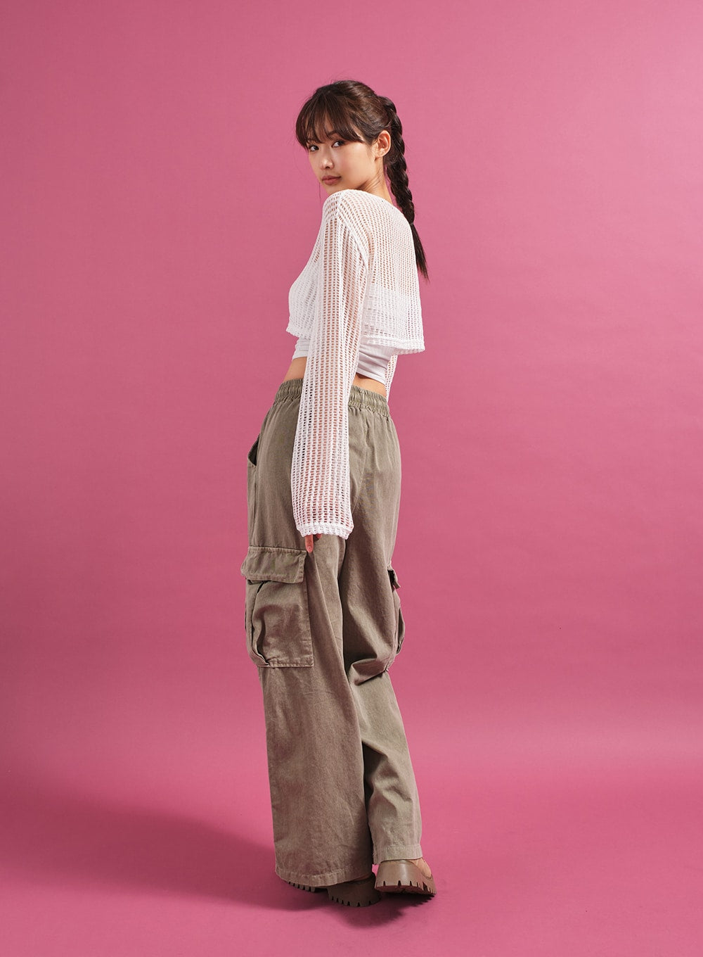 Sheer Mesh Crop Cardigan CY17