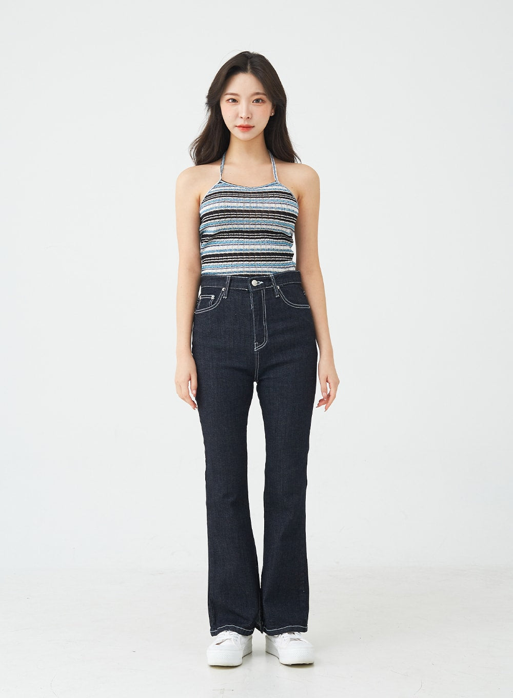 Mixed Color Halter Neck Sleeveless Top BG01