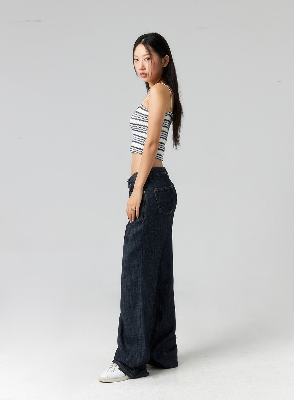 Wide Leg Dark Wash Jeans CL320