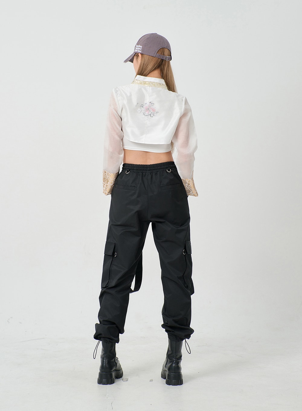 Twin Strap Cargo Parachute Baggy Pants BD23