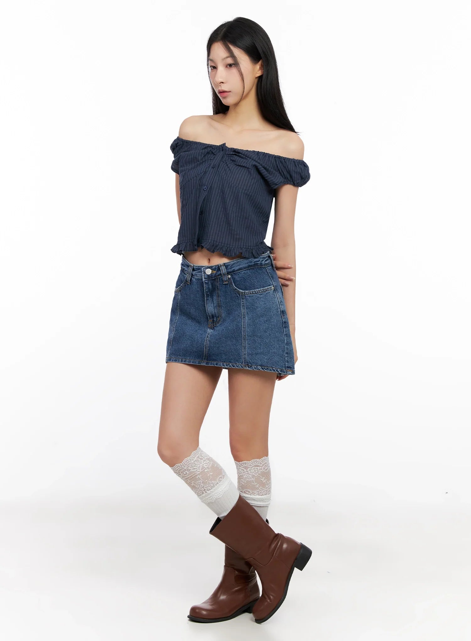 Off-Shoulder Puff-Sleeve Blouse IG508