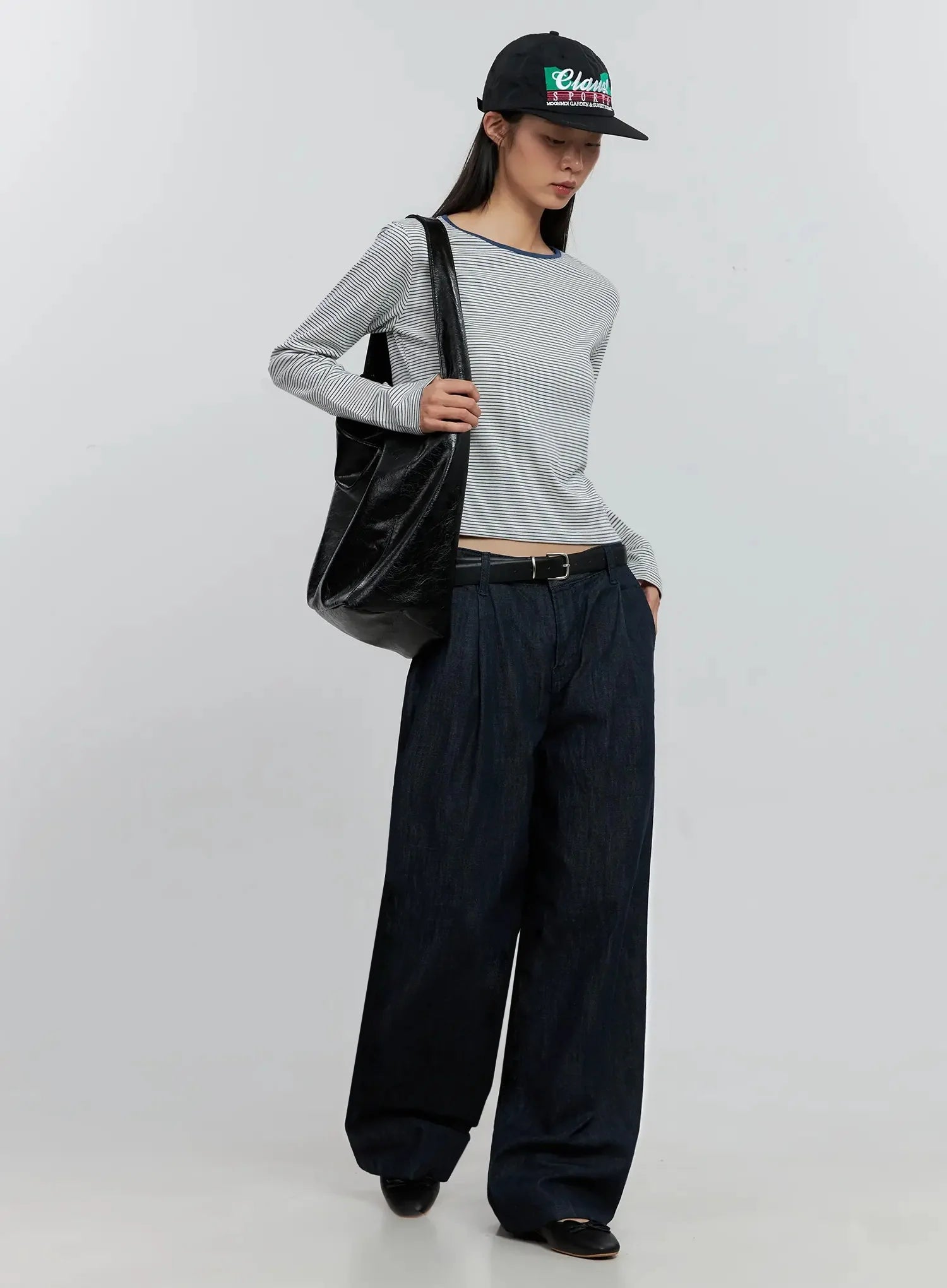 Elio Pintuck Wide-Leg Jeans IS516