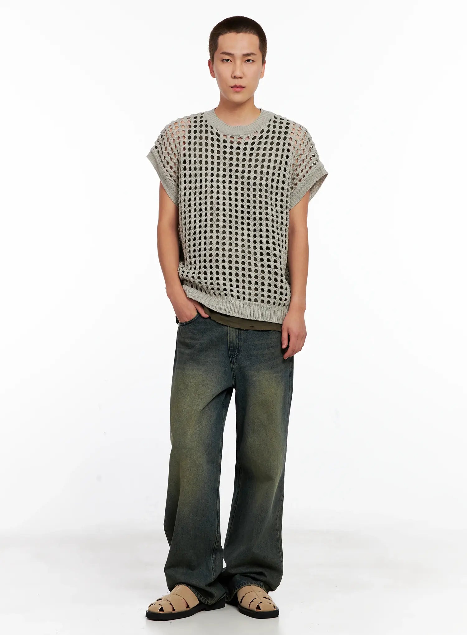 Men's Distressed Muscle Tee IG508