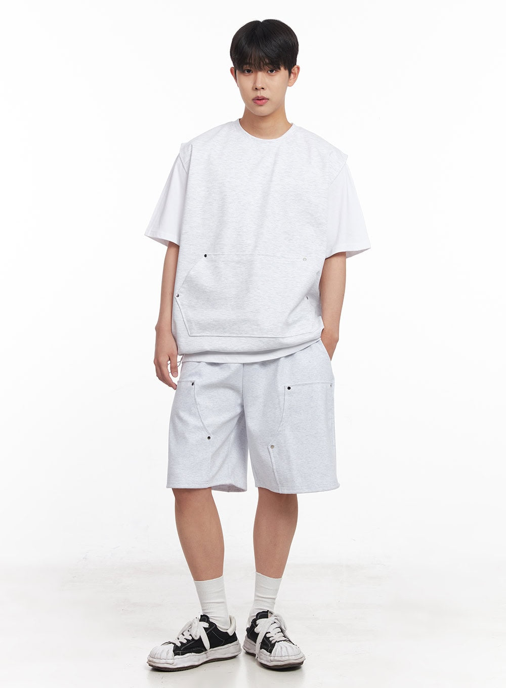 Men's Loose-Fit Cotton Pocketed Vest IY522