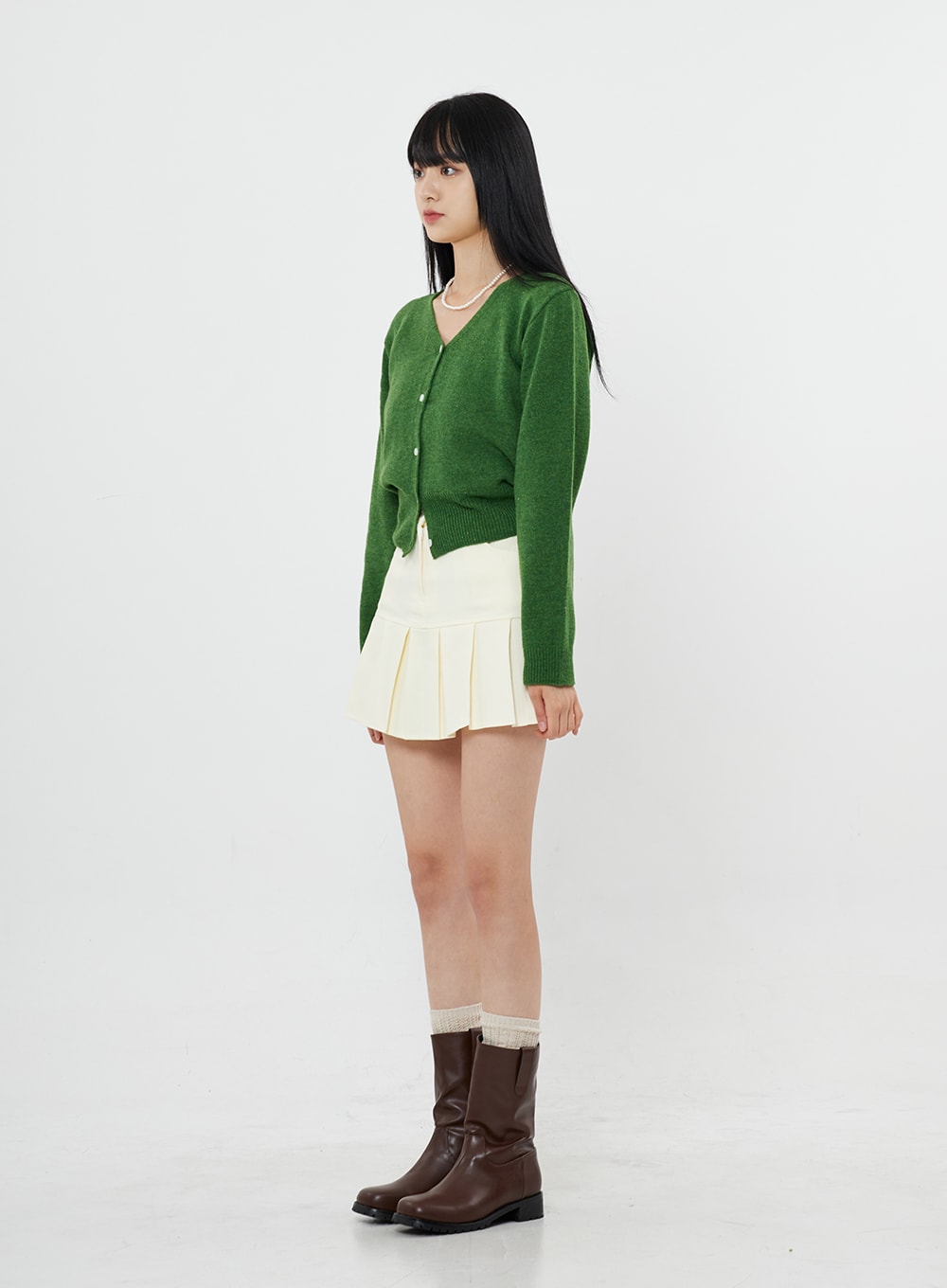 Half Pleated Mini Skirt OS22