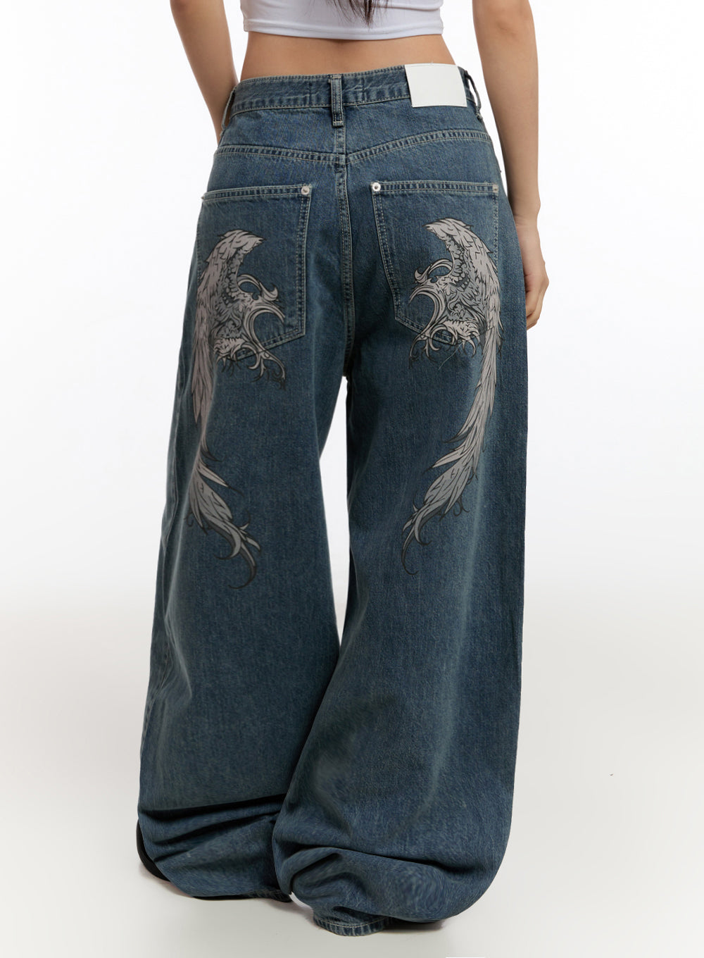 Hayden Wide-Leg Graphic Jeans IU509