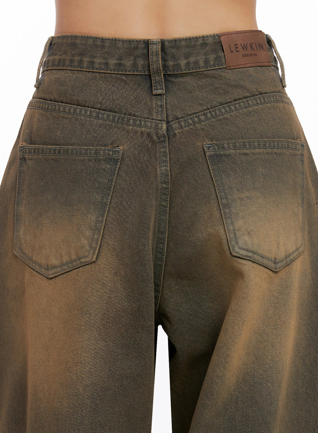 STR Mirren Brown Washed Baggy Jeans IS525