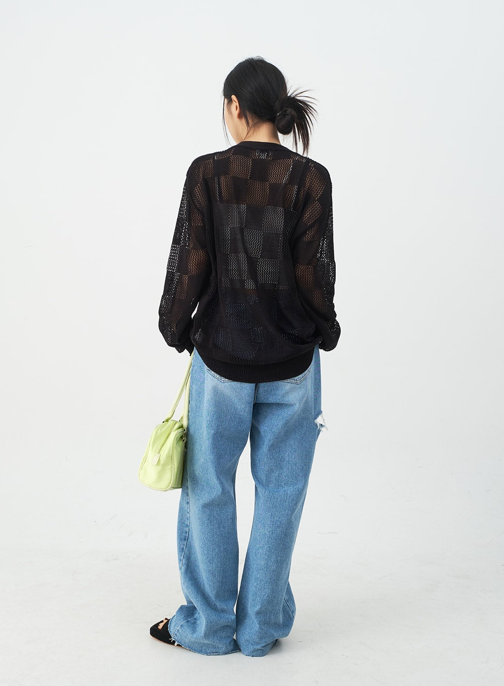 Checkered Oversized Cardigan CJ09