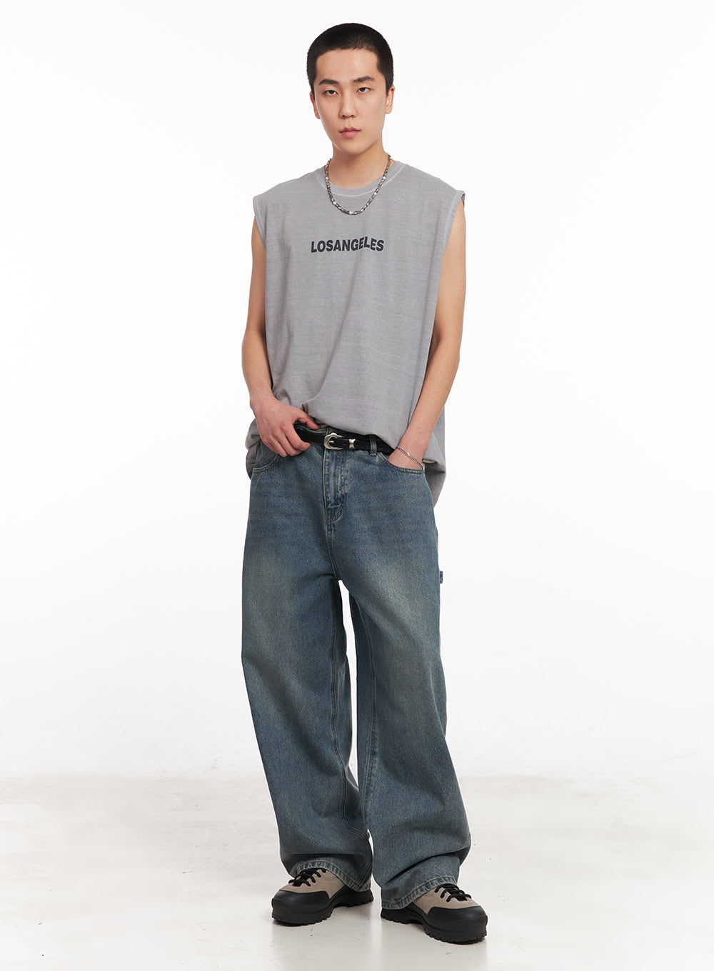 Men's Los Angeles Graphic Loose-Fit Sleeveless Shirt IY506