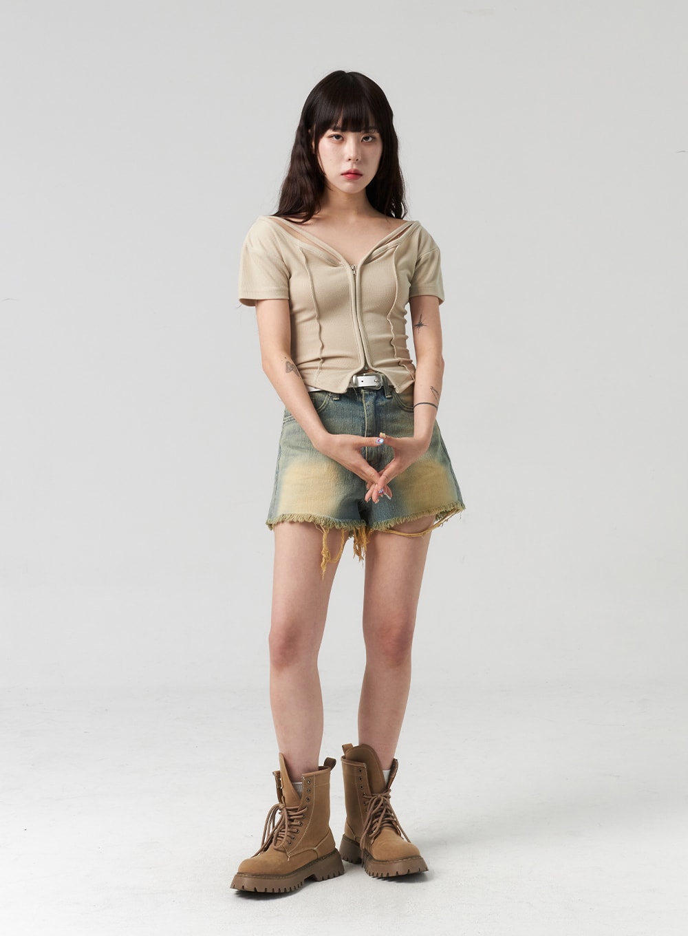 Short Sleeve Zip-Up CL314