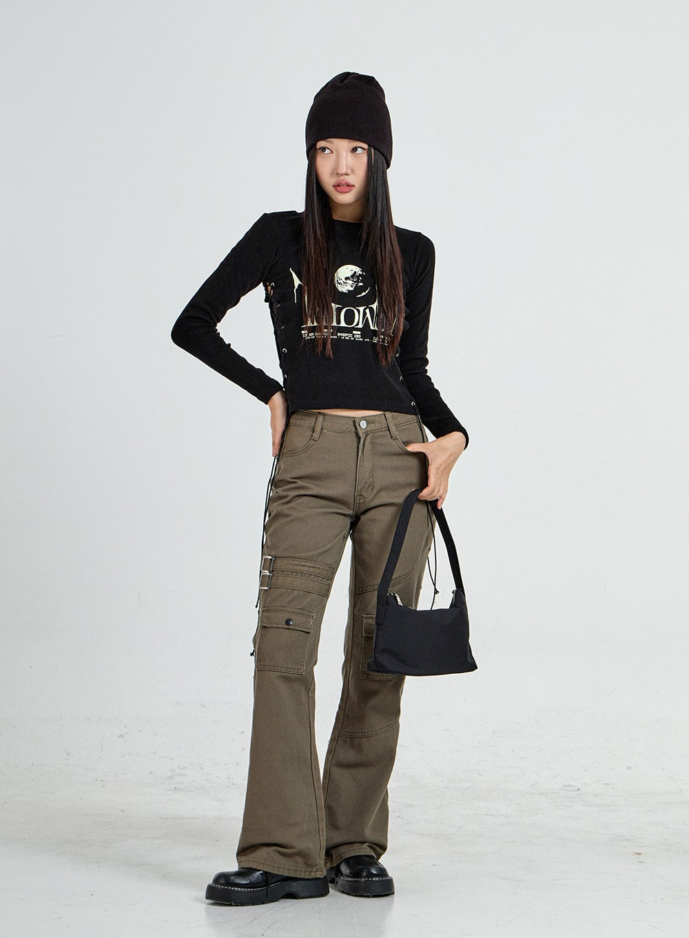 Lettering Print Side Cross Tie Top CO18