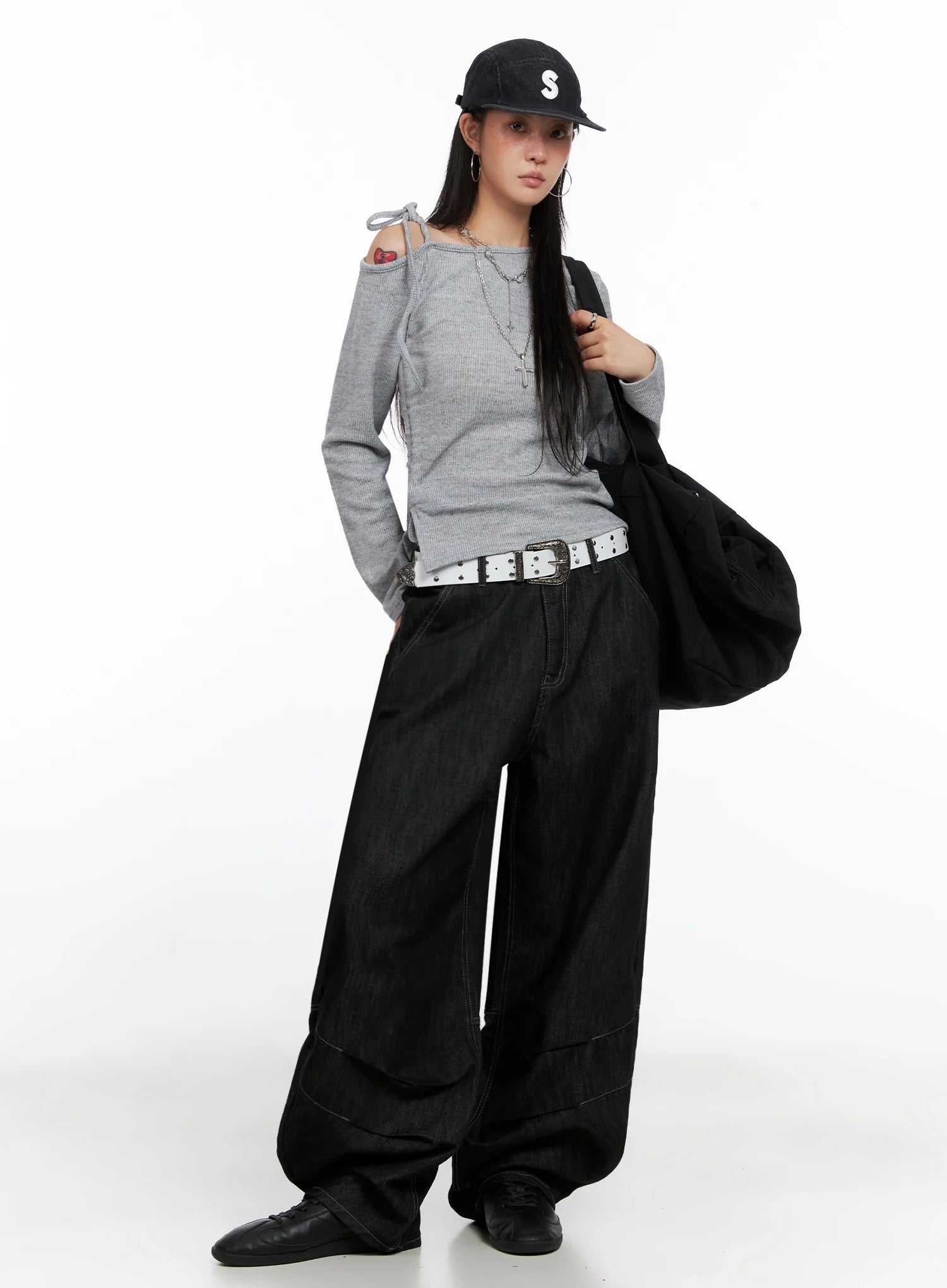 Leyla Pin-Tuck Wide-Leg Jeans IS515