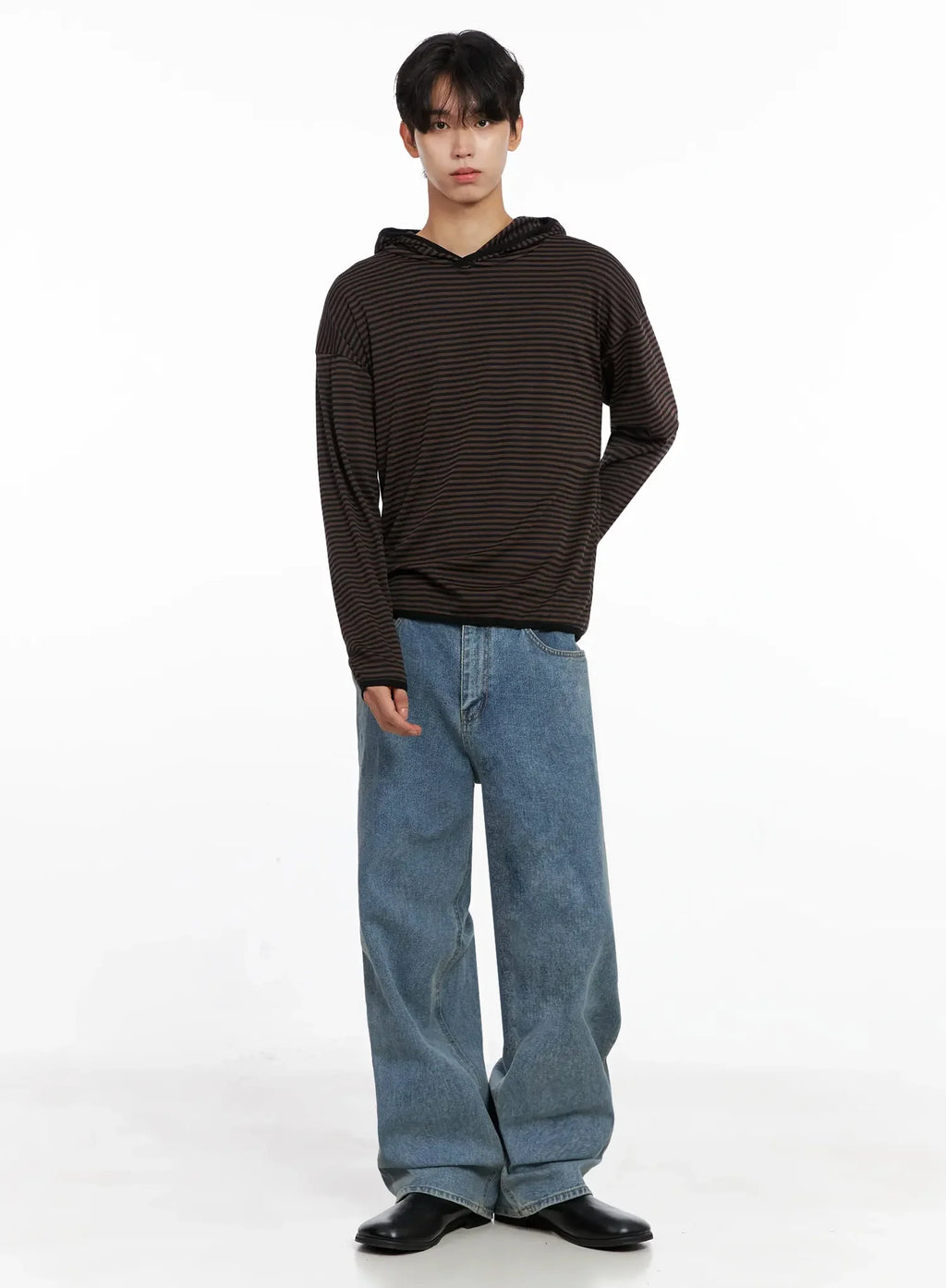 Men's Striped Hooded Long Sleeve IO517