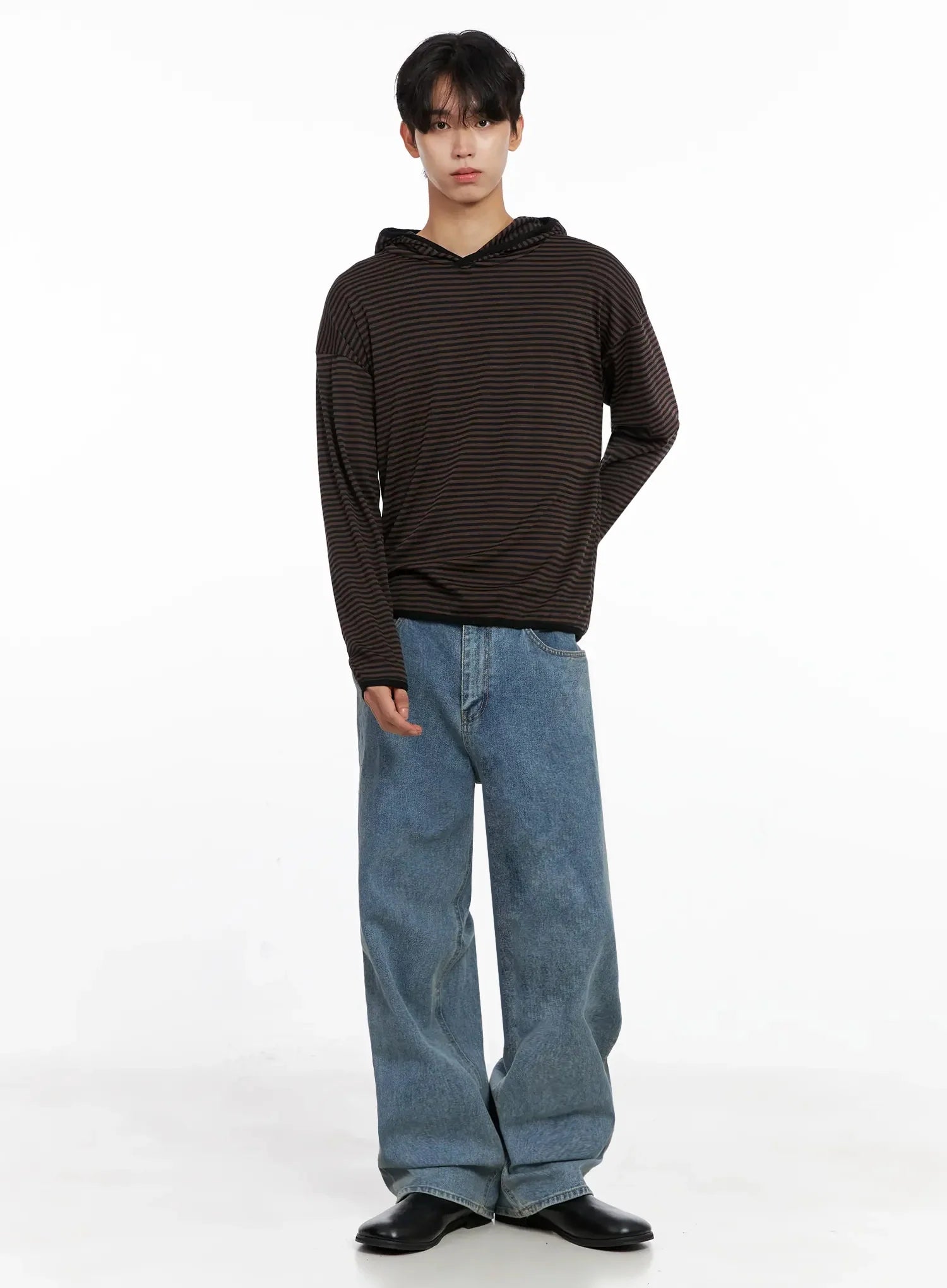 Men's Striped Hooded Long Sleeve IO517