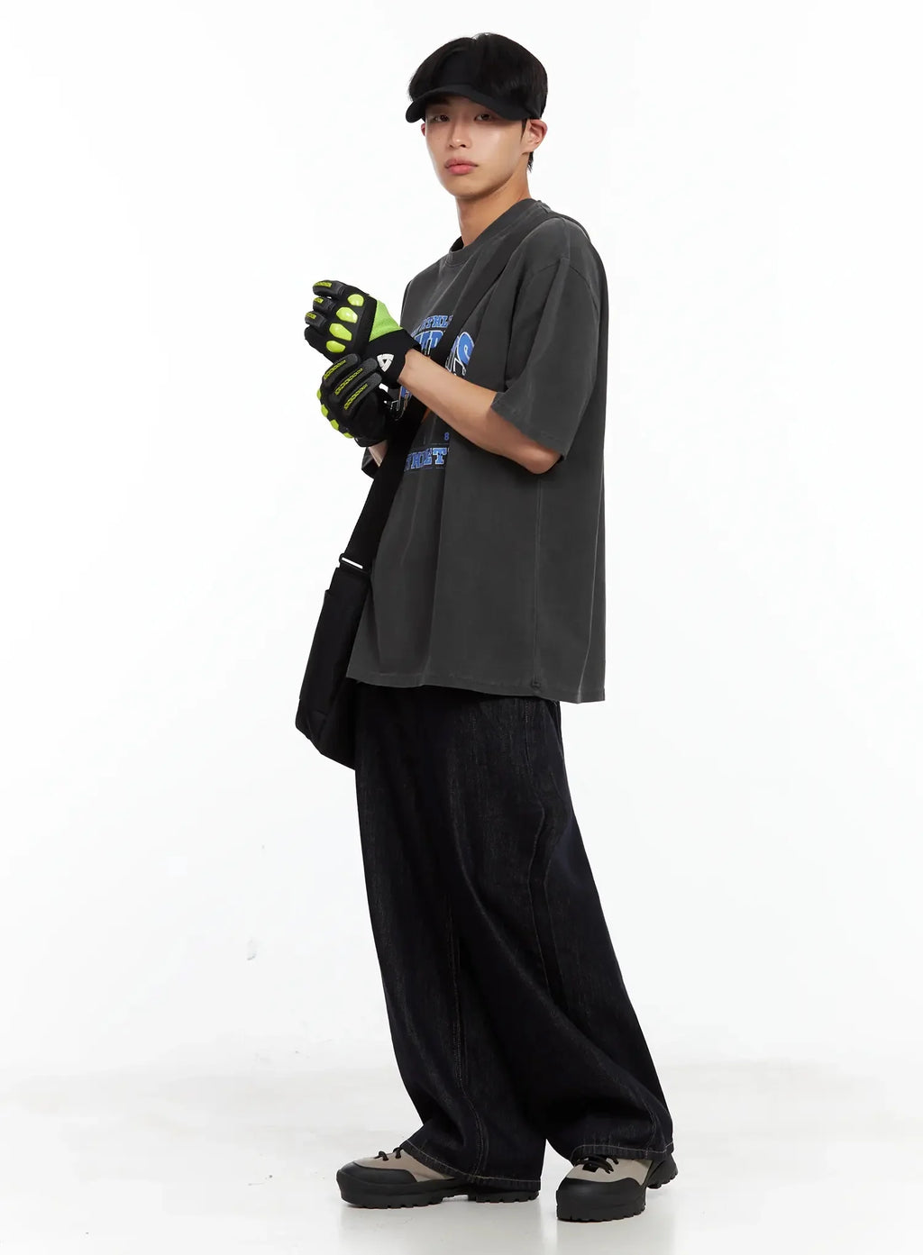 Men's Dark Denim Baggy Jeans IL516