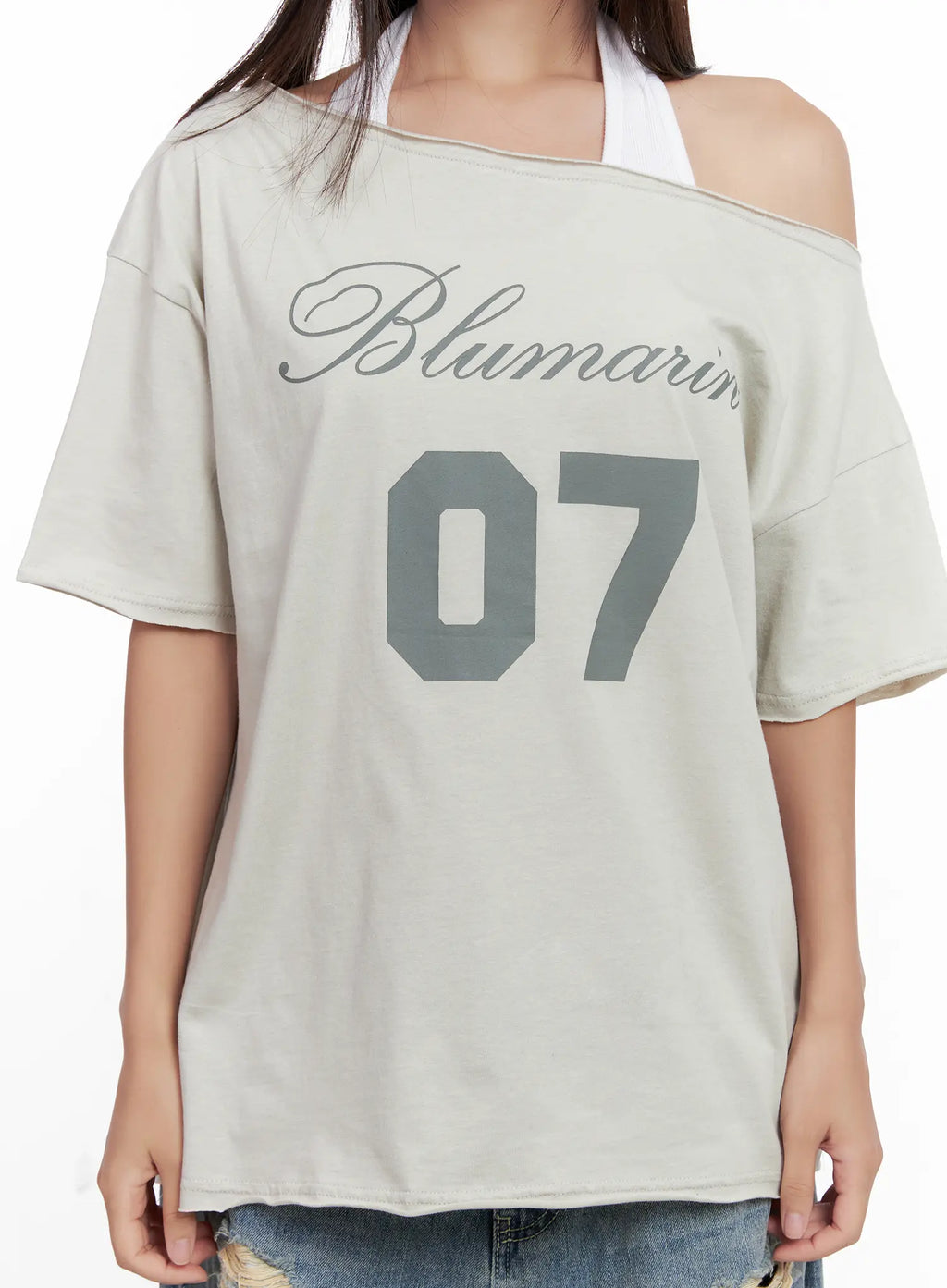 Casual Off-Shoulder Graphic Tee CL518