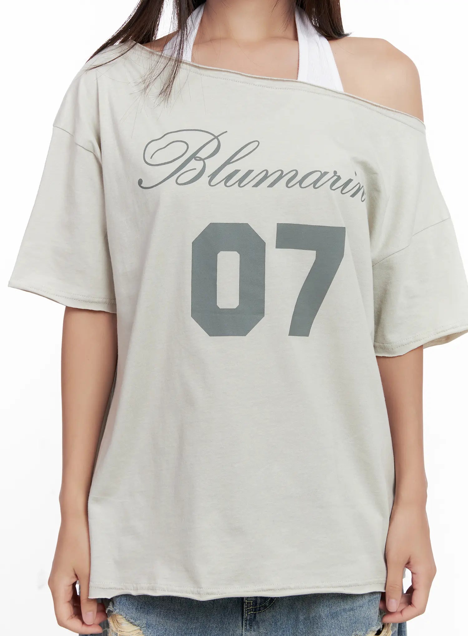 Casual Off-Shoulder Graphic Tee CL518