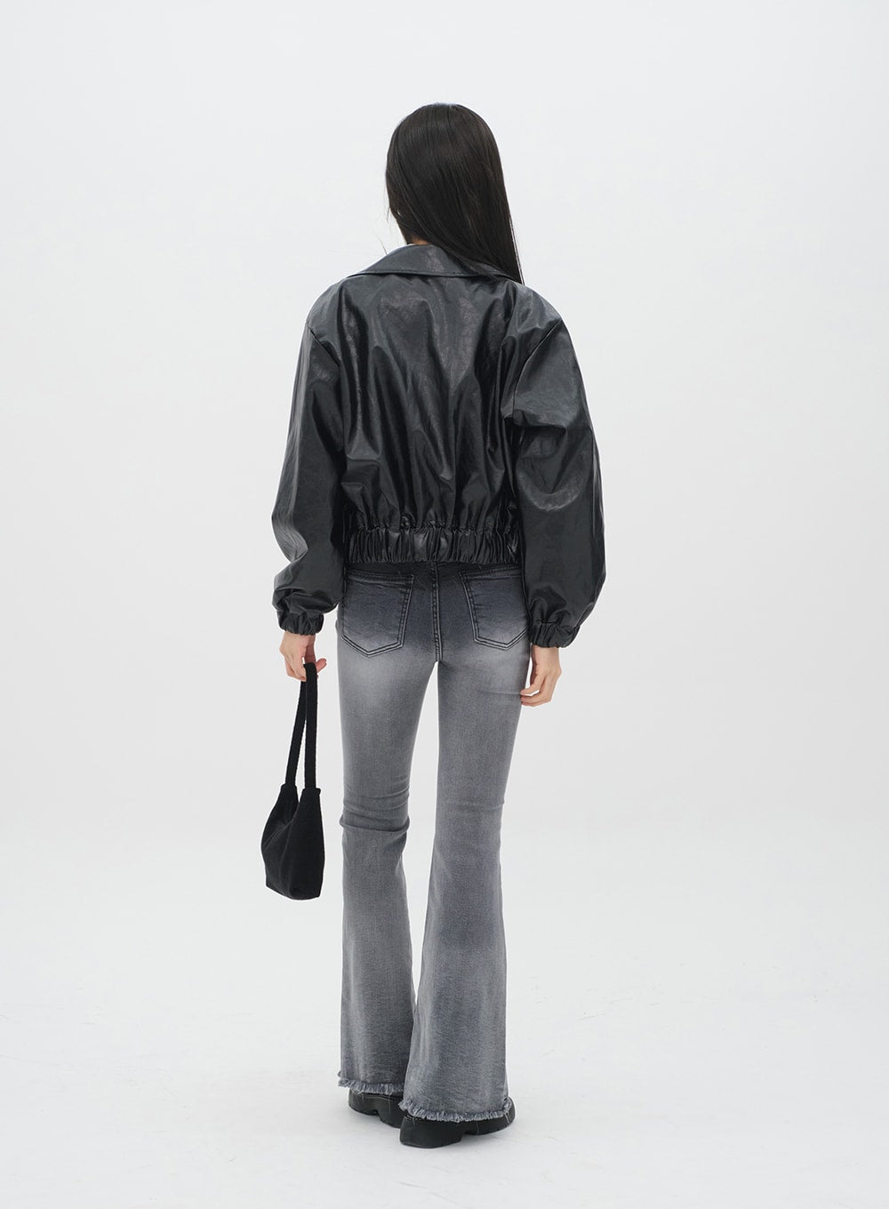 Faux Leather Crop Jacket J19