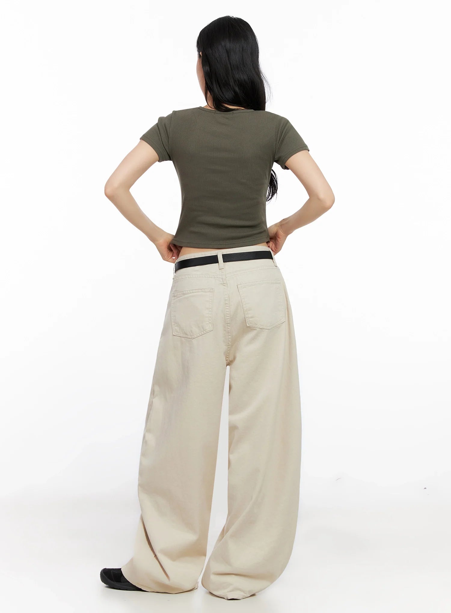 Graphic Snap Collar Crop Tee IG508