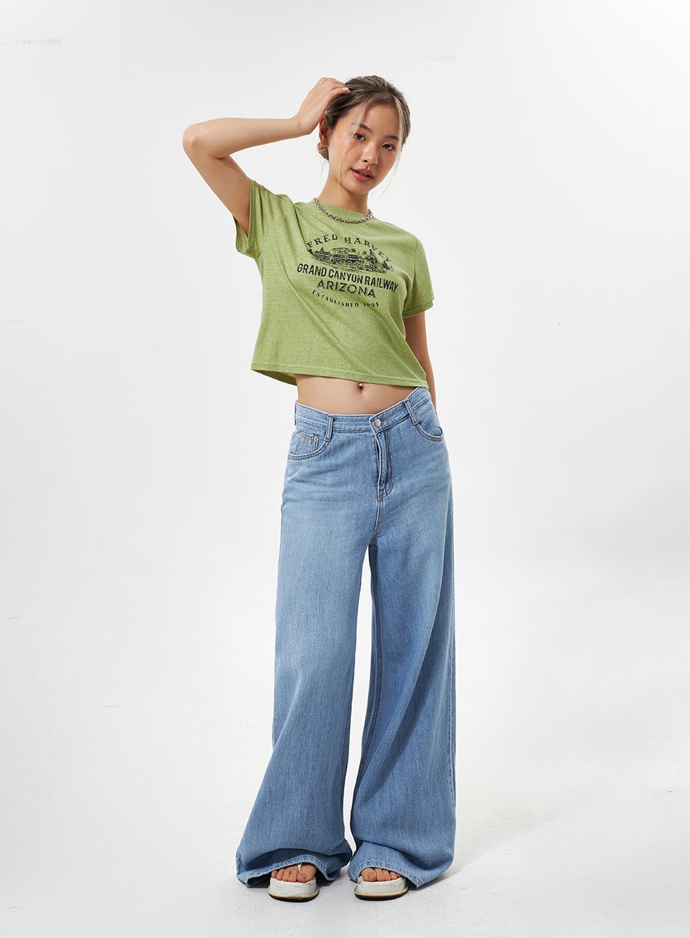 Cotton Graphic Cropped Tee CY331