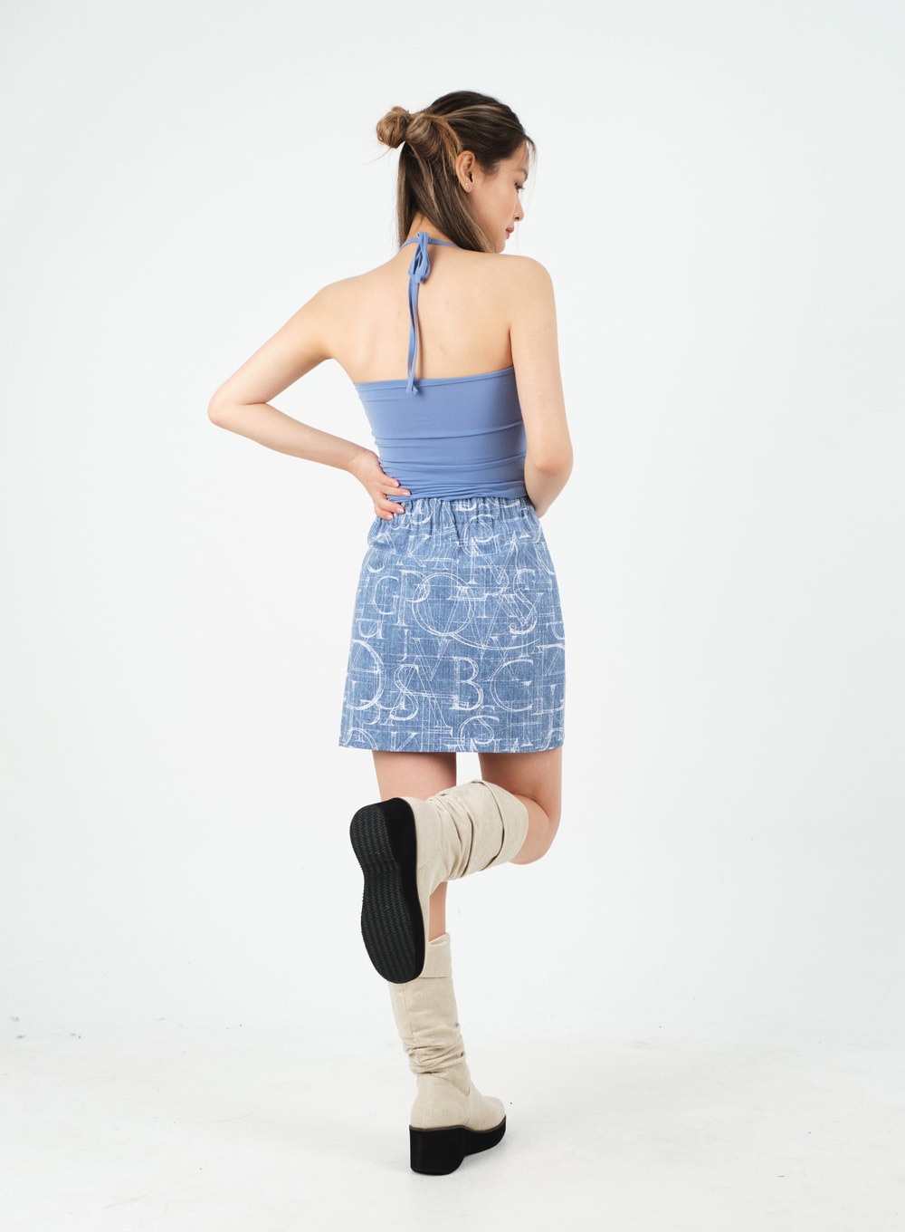 Halterneck Shirred Top with Padding CM9