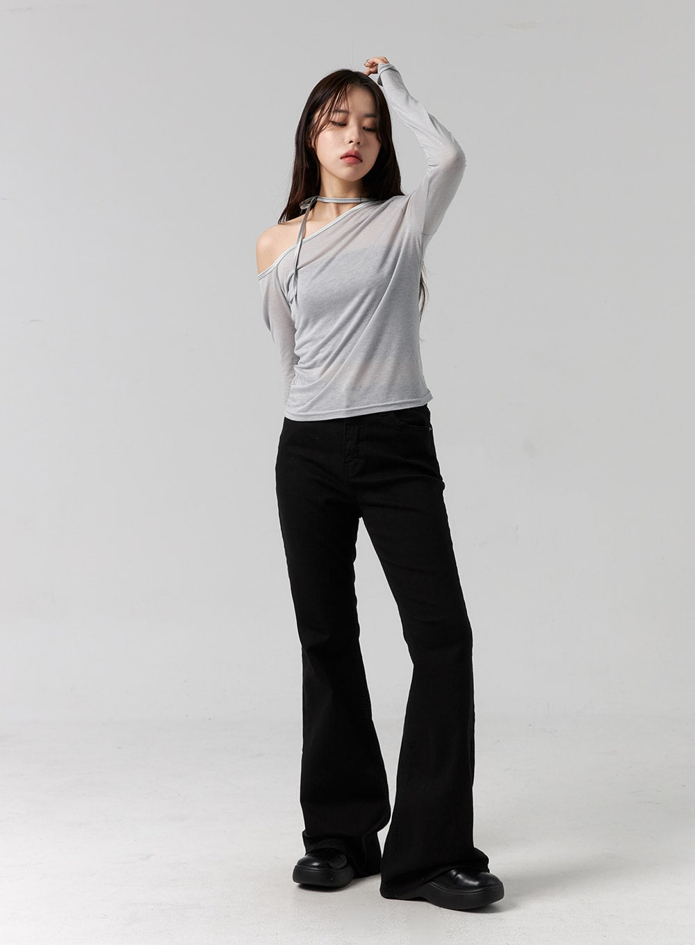 One Shoulder Long Sleeve Top CG317