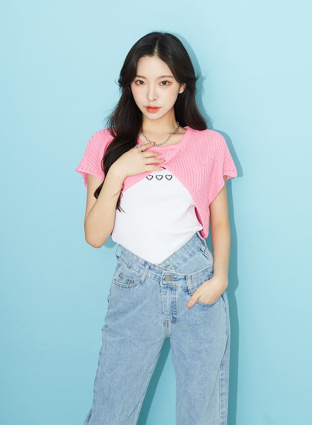 Unbalanced Wide Leg Denim Pants BU2207