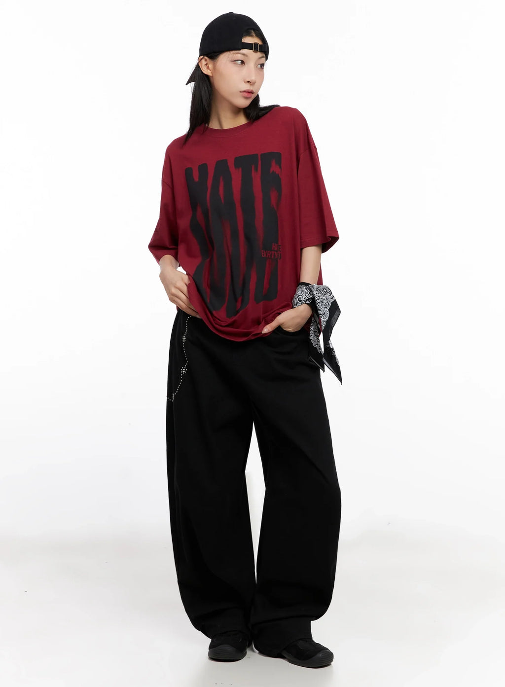 Oversized Graphic Print Tee IG508