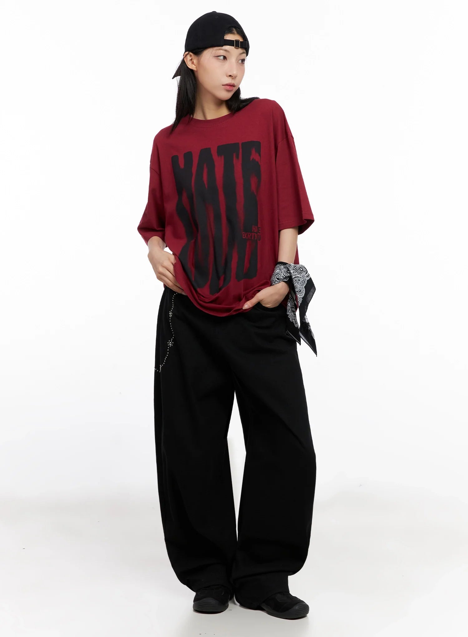 Oversized Graphic Print Tee IG508